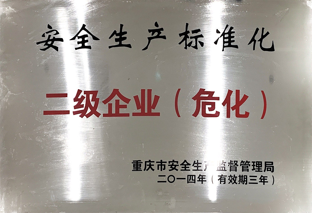 安全生產(chǎn)標(biāo)準(zhǔn)化二級企業(yè)（危化）